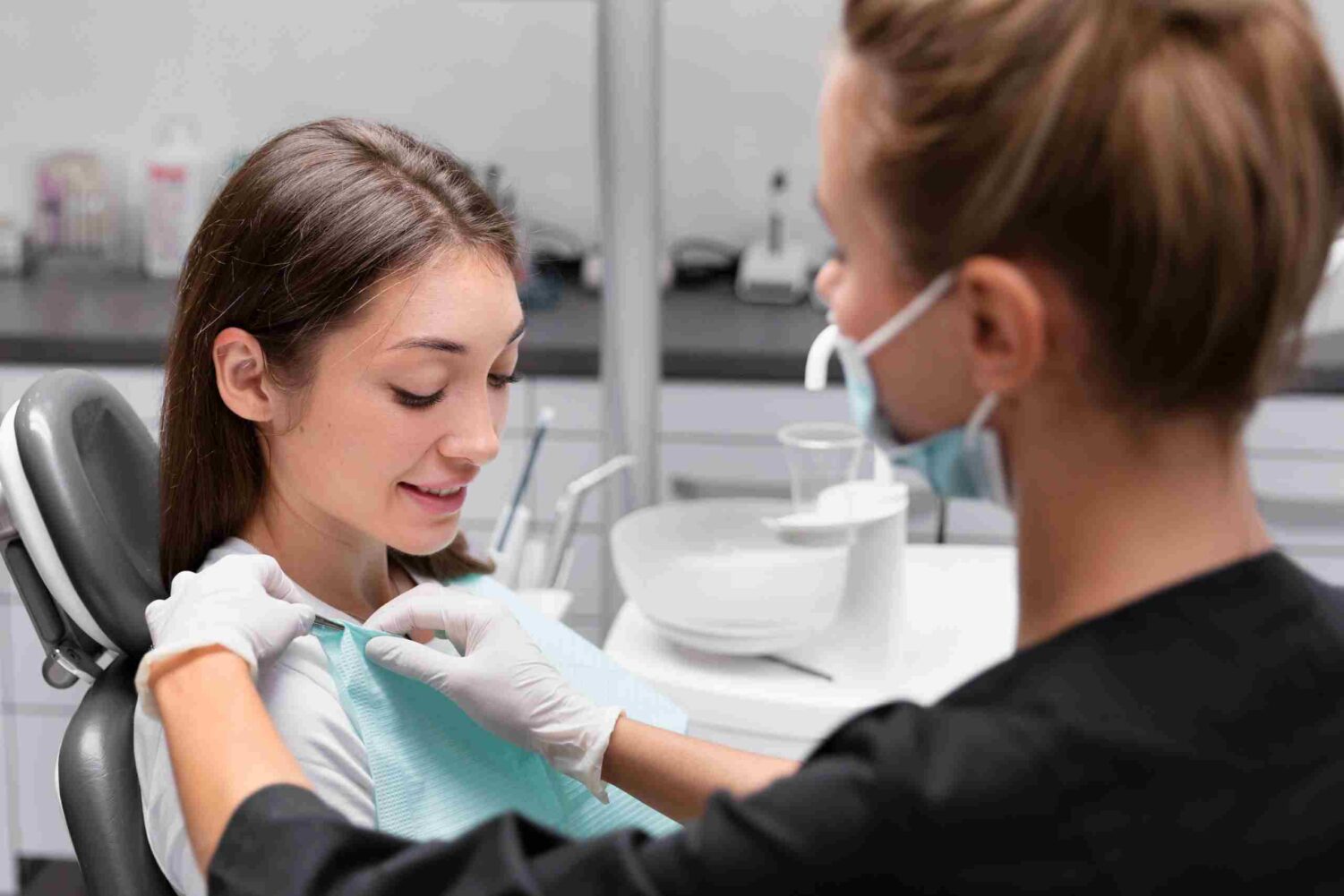 Woman attending dentist appointment