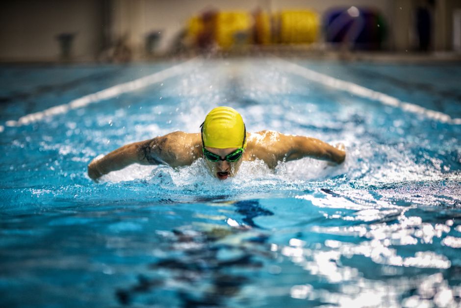 Professional swimmer in pool