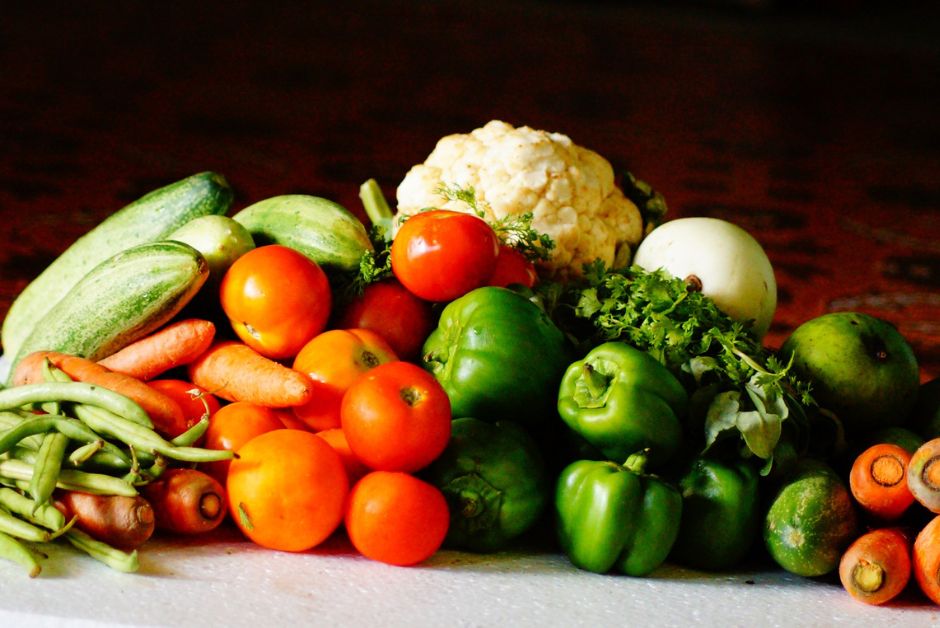 raw veg on table